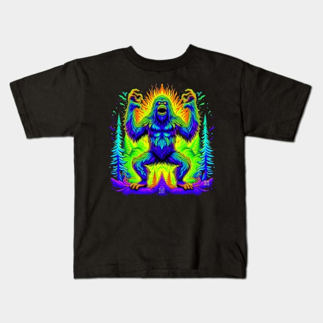 Screaming Sasquatch Kids T-Shirt by JSnipe